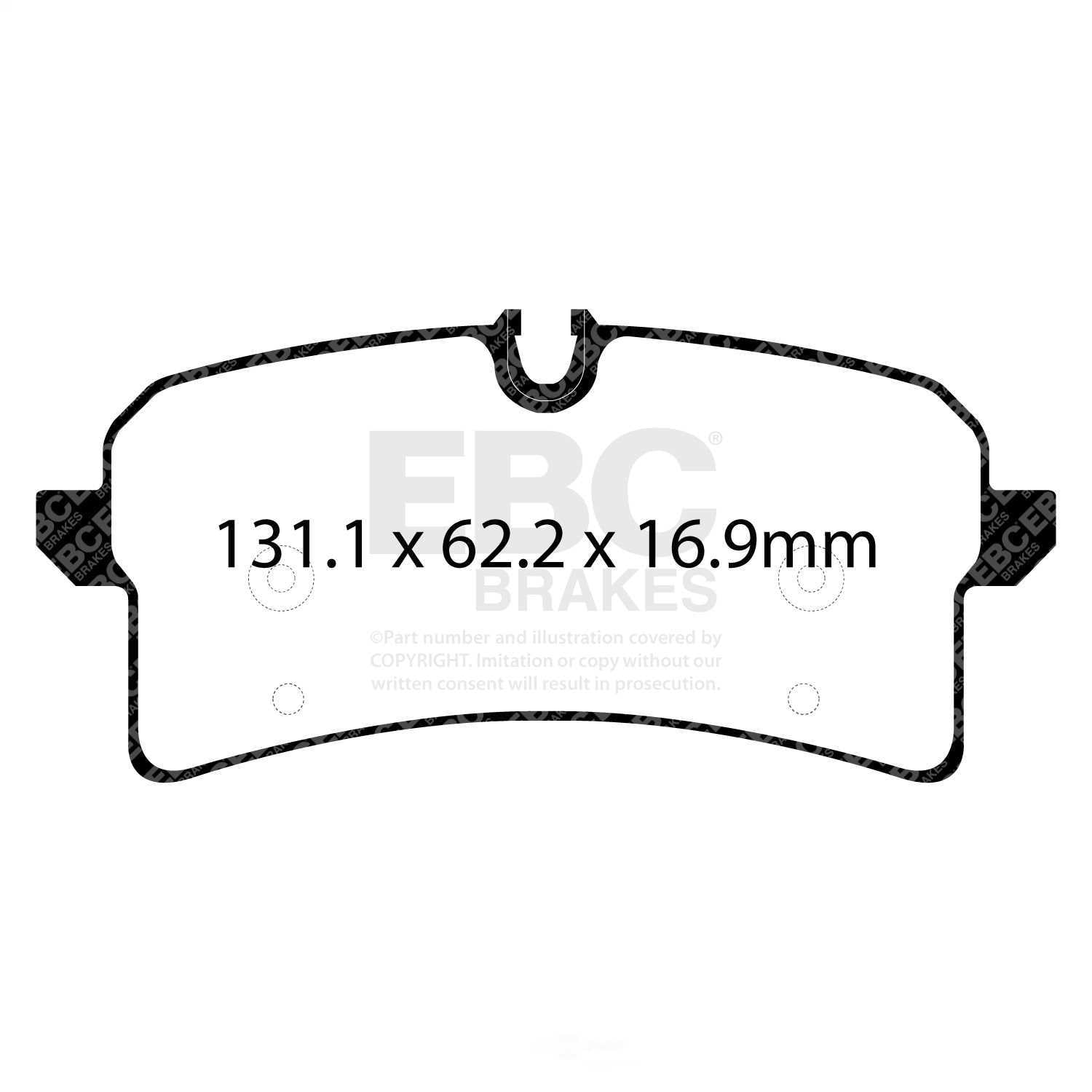 EBC Brakes DP32204C Redstuff Ceramic Low Dust Brake Pads, FMSI Pad No. D1780 Vented 356mm Dia. 36mm