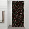 thumbnail image 2 of Black Christmas Cherry Pattern Shower Curtain 36"x72" ,Bathroom Decorative Shower Curtains Set with 12 Hooks,Modern Waterproof Washable Shower Curtain, 2 of 6