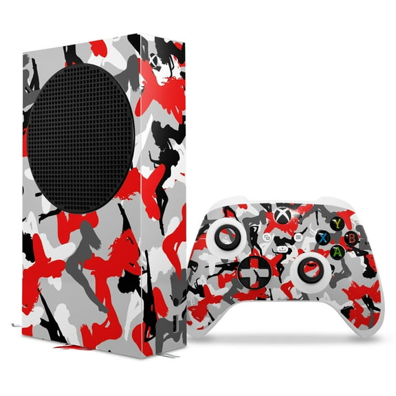 WraptorSkinz Skin Wrap compatible with the 2020 XBOX Series S Console and Controller Sexy Girl Silhouette Camo Red (XBOX NOT INCLUDED)