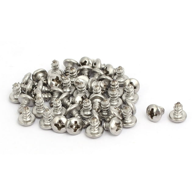 Unique Bargains M3.5x6mm 304 Stainless Steel Phillips Round Pan Head Self Tapping Screws 50pcs