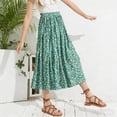 thumbnail image 2 of GiLiling Jupes pour Filles, Jupe Midi Évasée Imprimée avec Taille Élastique, Jupe Longue Décontractée Fluide en Rayonne Style Robe pour l'Été (Vert Pâle, 5-6 Ans), 2 of 8