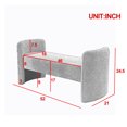 thumbnail image 4 of Ottoman Bench, 52" End of Bed Bench Bedroom Bench with 250 lbs Seating and Arms, Bench for Bedroom End of Bed in Teddy Fabric, Indoor Bench for Living Room, Entryway, Dining Room, Ivory, 4 of 8