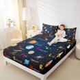 thumbnail image 4 of Homewish Starry Sky 3pcs Twin Sheet Sets For Preppy Children Kids,Universe Galaxy Twin Fitted Sheet,Cosmos Planet Breathable Flat Sheet,Breathable Home Decor, 4 of 7