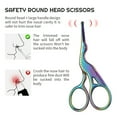 thumbnail image 4 of Rainbow Stork Eyebrow Scissors - 3.74in Stainless Steel Scissors for Hair, Eyelashes, Nose & Everyday Use, 4 of 5