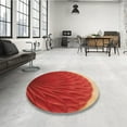 thumbnail image 3 of Ahgly Company Indoor Round Patterned Bright Orange Area Rugs, 3' Round, 3 of 6