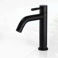 thumbnail image 2 of Grifo monomando para lavabo de agua fría de acero inoxidable negro con acabado mate para cocina y baño, rosca macho G1/2 pulg., 2 of 4