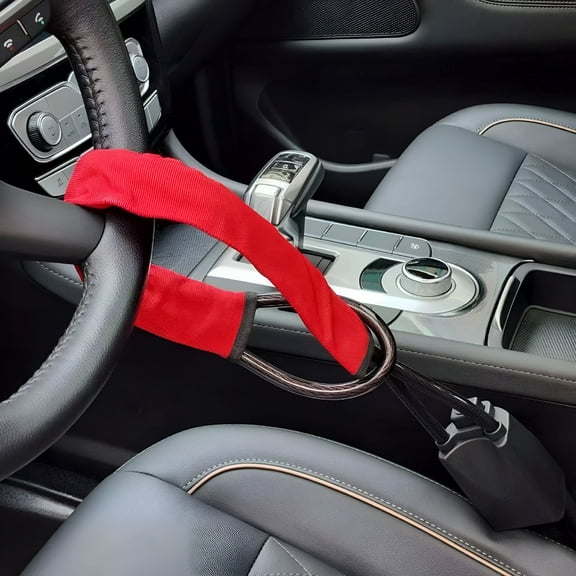 GJX Steering Wheel Lock Car Club Steering Wheel Lock Anti-Theft Device Theft Sturdy Car Steering Wheel Seat Belt Lock for Your Vehicle