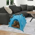 thumbnail image 1 of Aqestyerly Enclosed Cat Bed Tent with Privacy Curtain Foldable Pet House Cushion Included Indoor Outdoor Pet Supplies, 1 of 4