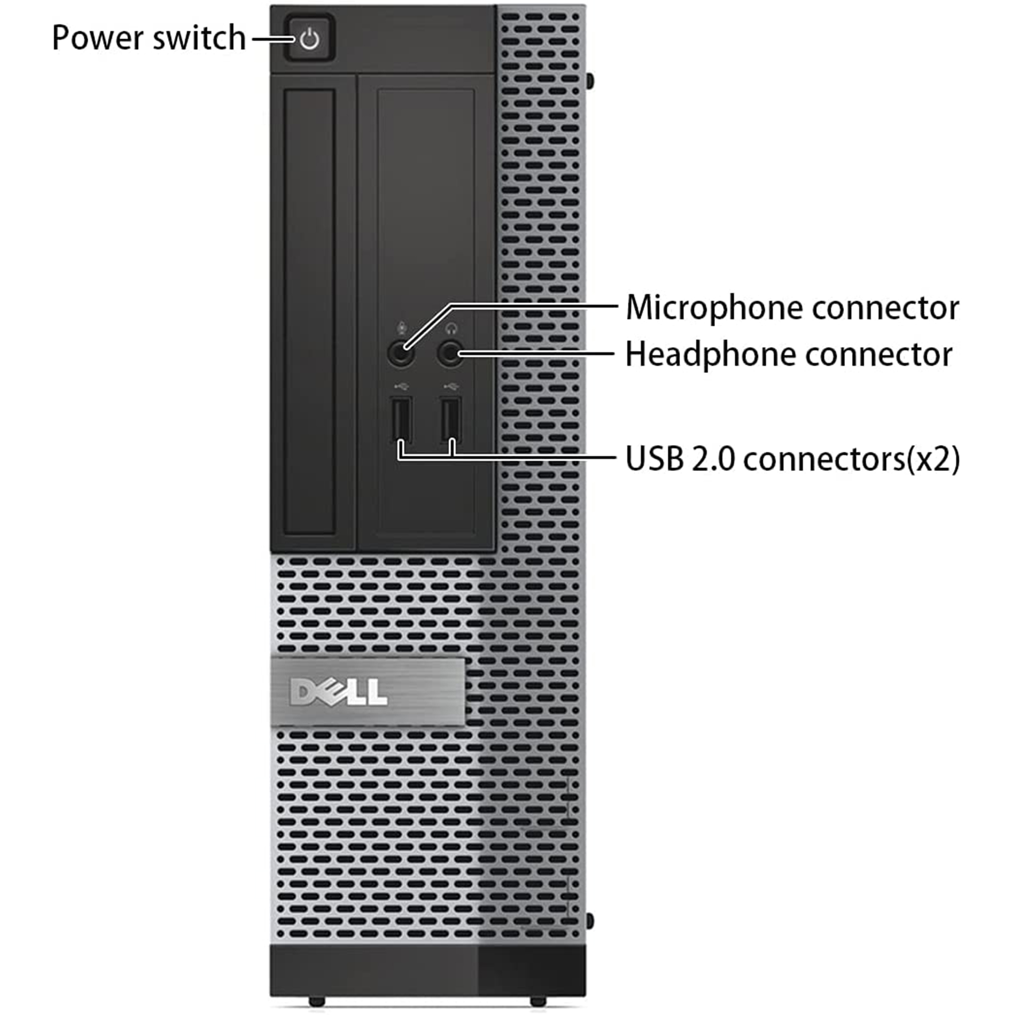 Windows 11 Pro Dell OptiPlex 3020 Desktop Computer, Intel Core i5 i5 Quad-core (4 Core) 3.30 GHz, 16GB RAM DDR3 SDRAM, 2TB HDD, Small Form Factor, Black, Gray (Monitor Not Included)