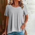thumbnail image 2 of Posijego T-Shirts Oversize pour Femmes Manches Courtes Col Rond Hauts d'Été Décontractés Chemise Ample Tendance Blouses, 2 of 5