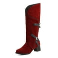 thumbnail image 7 of UngA Cowboy Chic Cowboy Boots Embroidered Cowgirl Boots Western Mid-Calf Knee-High Boots with Heel Red,7, 7 of 7