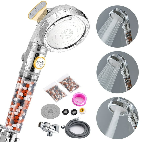 RV Handheld Showerhead High Pressure - Water-Saving, with Filter and On Off Button, Hose Included