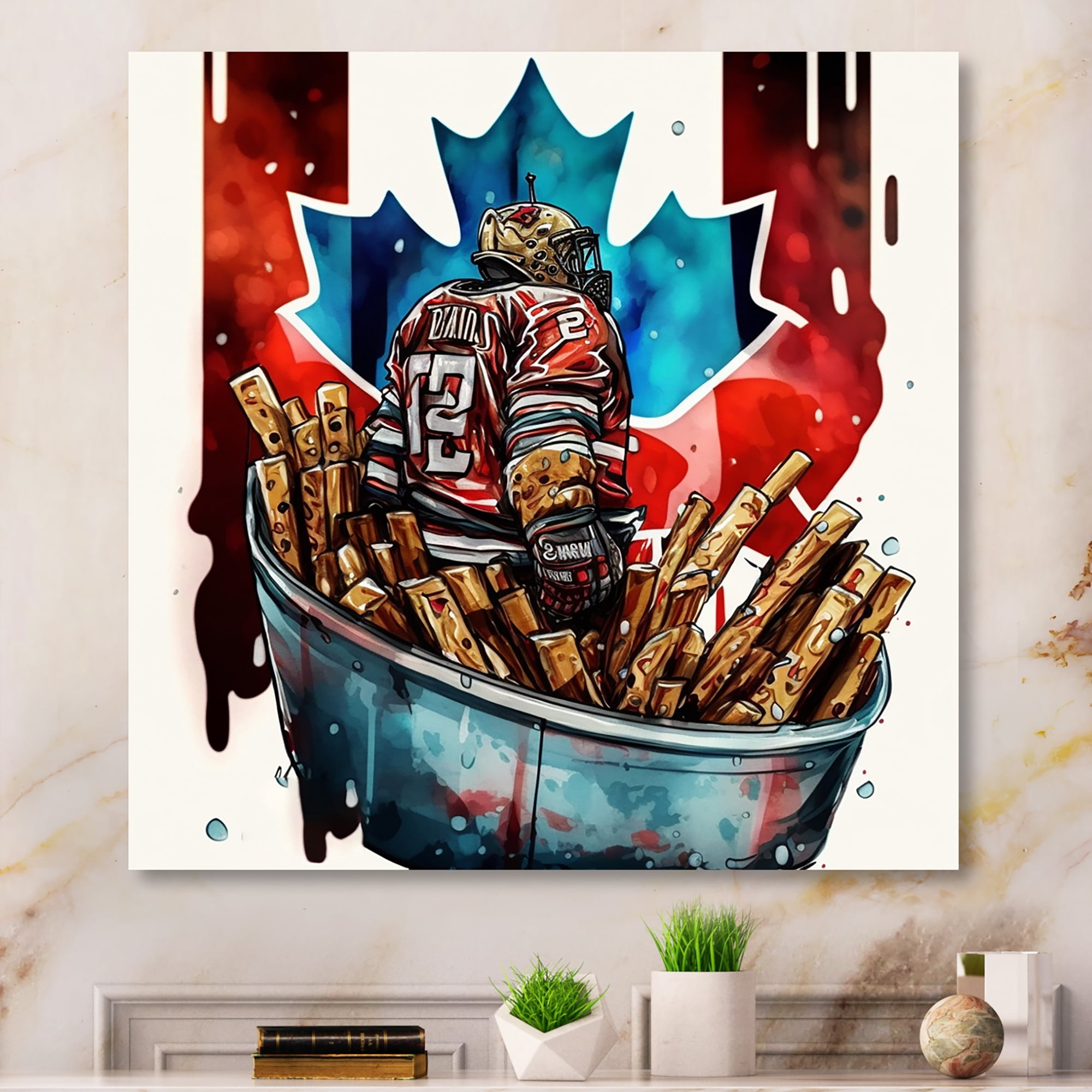 Designart Goal Tender In Poutine II Canvas Wall Art