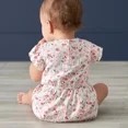 thumbnail image 3 of Gerber Onsies Newborn Baby Girls Floral Romper, Pink Flowers, 3 of 3