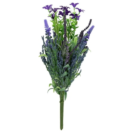 14" Lavender and Fern Artificial Silk Floral Bouquet