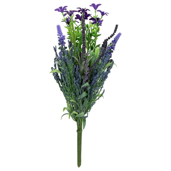 14" Lavender and Fern Artificial Silk Floral Bouquet