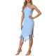 thumbnail image 4 of INSPIRE CHIC Vestido de fiesta para mujeres midi elegante con tirantes halter, sin mangas, con flecos, vestido de noche ajustado largo color azul cielo L, 4 of 5