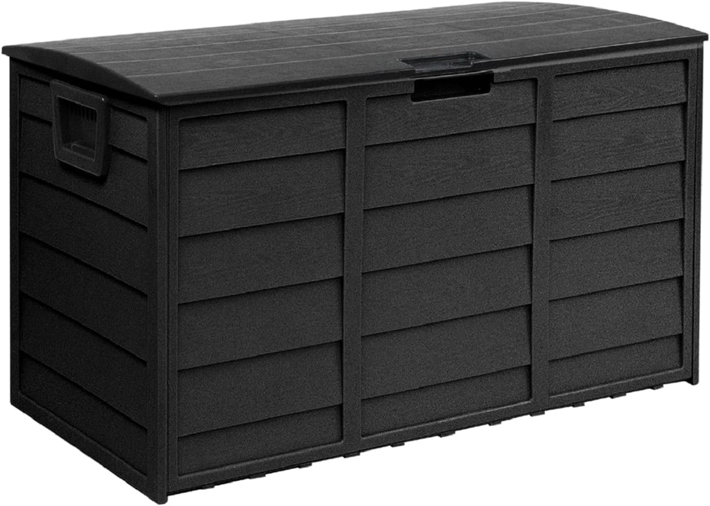SOLAURA 75 Gallon Deck Box Outdoor Resin Storage Box, Black