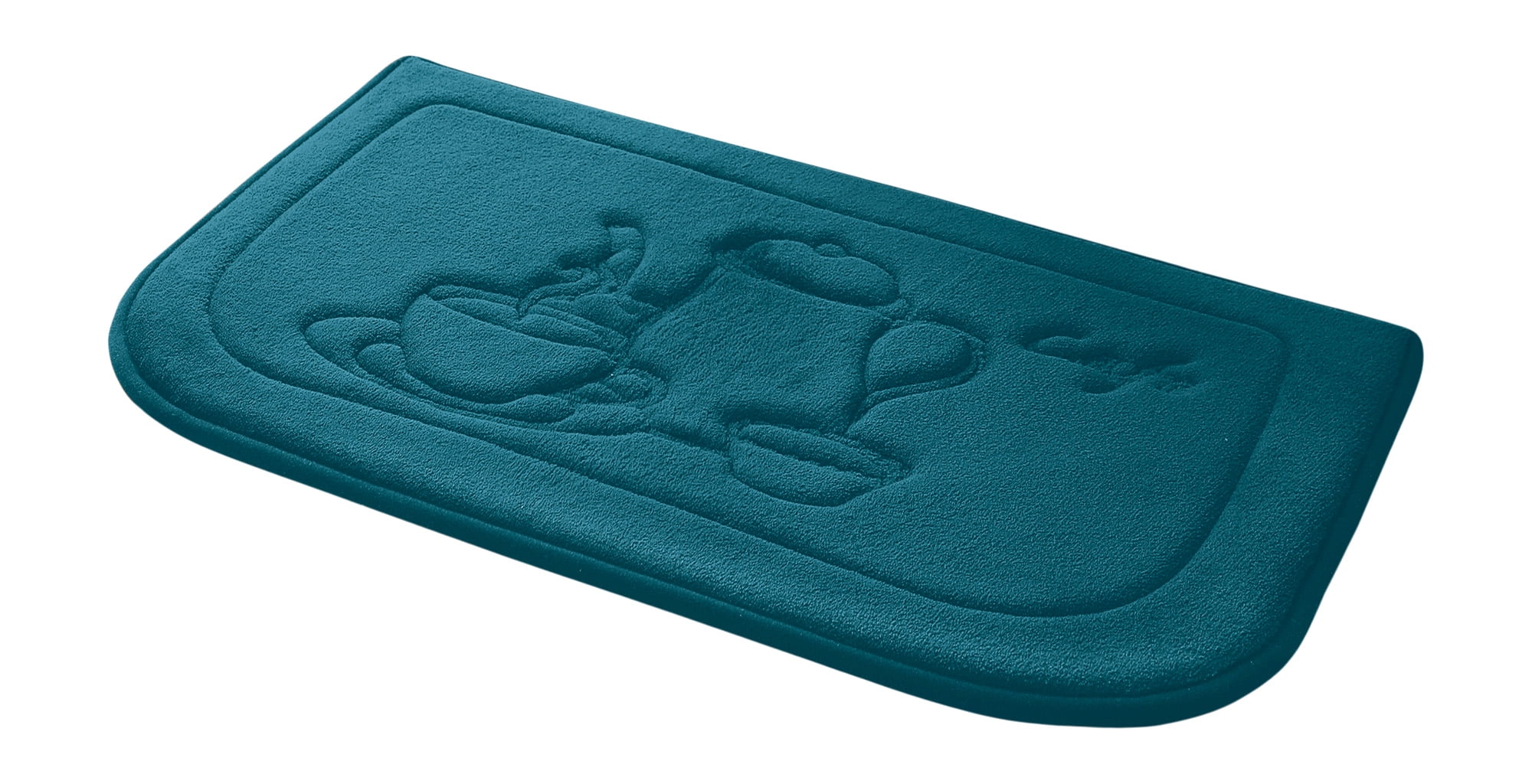 Novelty Coffee Teal Kitchen Memory Foam Rug, Non Slip Anti Fatigue