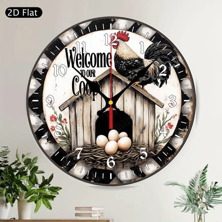 Purple Floral Dahlia Round Wall Clock Silent Shabby Chic Farmhouse Home Decor