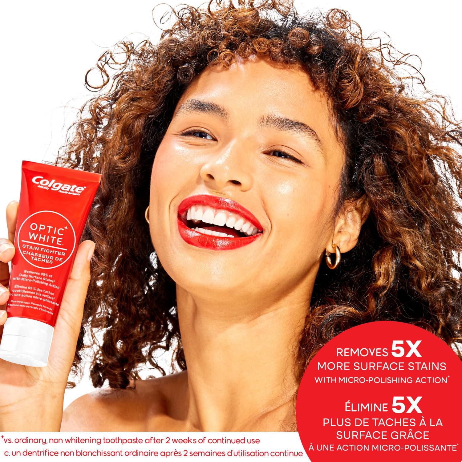 Colgate Optic White Stain Fighter Stain Removal Toothpaste, Fresh Mint Gel, 90 mL, 3 Pack, 90 mL, 3 Pack