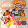 thumbnail image 1 of 80PCS Simulation Kitchen Toys For Children Cookware Bbq Pretend Cooking Play Miniature Food Kids Barbecue Set Educational Toy 27PCS(No Grill), 1 of 5
