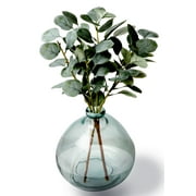 Better Homes & Gardens 12" Artificial Green Eucalyptus in Blown Glass Vase