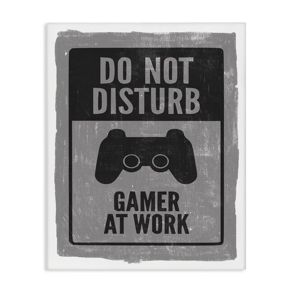 Stupell Industries Contemporary Don't Disturb Gamer at Work Video Game Controller Canvas Art, 16 x 20, by Lux Me Designs