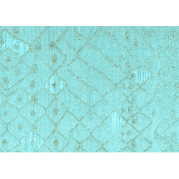 Ahgly Company Indoor Rectangle Solid Light Blue Modern Area Rugs, 2' x 3'