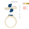 thumbnail image 5 of ANGARA Natural Pear-Shaped 2.5 ct London Blue Topaz Two-Stone Bypass Ring in 14K Yellow Gold for Women (Size-8x6mm) | November Birthstone Jewelry for Women | London Blue Topaz Ring (Ring Size - 10.5), 5 of 10