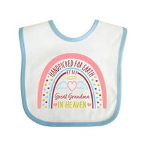 Inktastic Handpicked for Earth by My Great Grandma in Heaven Rainbow Boys or Girls Baby Bib