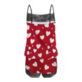 thumbnail image 5 of Womens Cami Pajama Sets Cute Print Tank Top Pjs and Shorts Camisole Lounge Set Sexy Lace Trim Sleepwear, 5 of 5