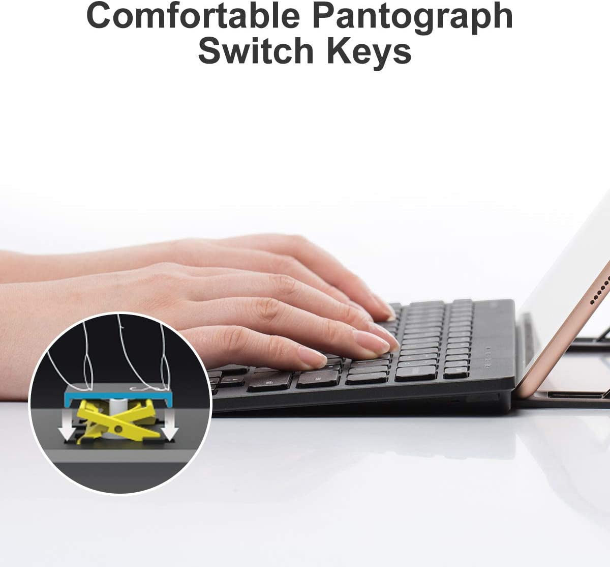 Foldable Bluetooth Keyboard, Rechargeable Wireless Ultra-thin Pocket Gray