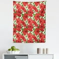 thumbnail image 1 of Hawaii Tapestry, Botanic Inspirations Floral Bouquet Hand Drawn Red Hibiscuses Retro Theme, Fabric Wall Hanging Decor for Bedroom Living Room Dorm, 5 Sizes, Beige Fern Green Red, by Ambesonne, 1 of 1