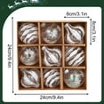 thumbnail image 3 of HomeDM Christmas Balls 9Pcs Gray Shatterproof Ornaments Balls 8cm/3.15" Christmas Tree Hanging Pendant for Holiday Wedding Party Home Decor, 3 of 4
