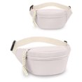 thumbnail image 2 of Clossjun Women Pure Colour Crossbody Bag Casual Lightweight Spacious Shoulder Packs Adjustable belt Waist Bags For Work Out Back To School White, 2 of 6