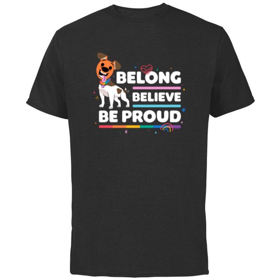 Disney & Pixar’s Out Pride Jim the Dog Rainbow Be Proud - Short Sleeve Cotton T-Shirt for Adults - Customized-Black