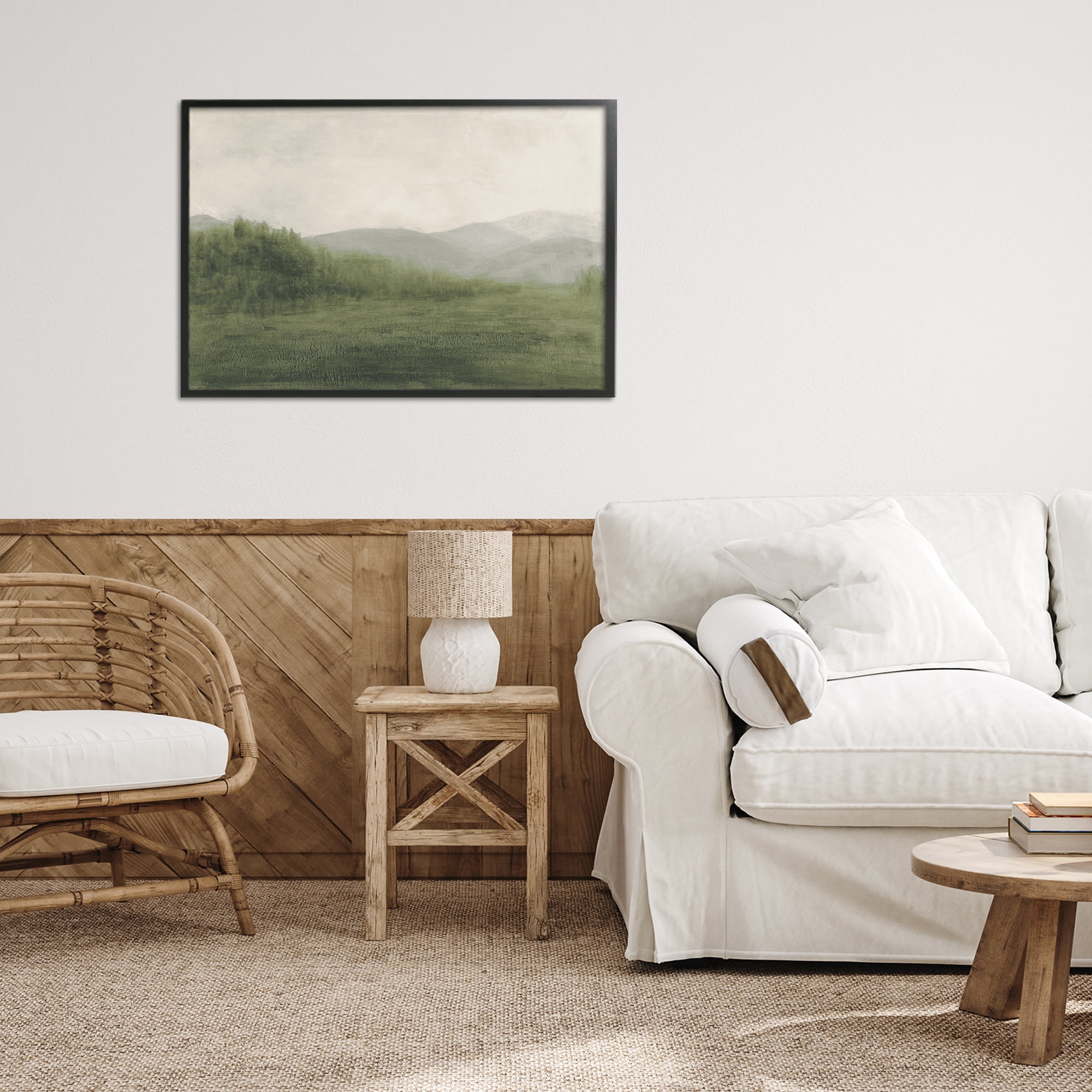 Stupell Industries Fog Green Countryside Black Framed Giclee Art, design by Walt Johnson