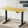 thumbnail image 5 of FLEXISPOT 60"x24" Home Office Height Adjustable Standing Desk with Hooks, Ergonomic Electric 2-Stage Stand Up Computer Desk, Black and Maple, 5 of 8