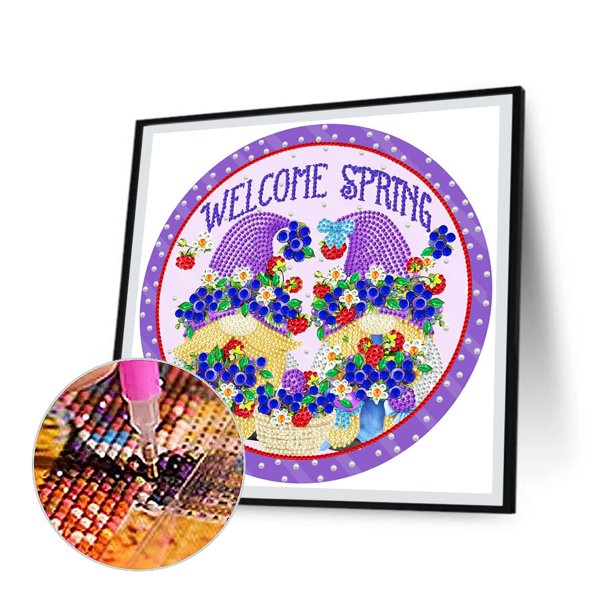 Cuadros Decorativos Goblins de primavera 5D pintura de diamante DIY arte de taladro parcial en forma especial (YXC387) Wdftyju embutido en tela