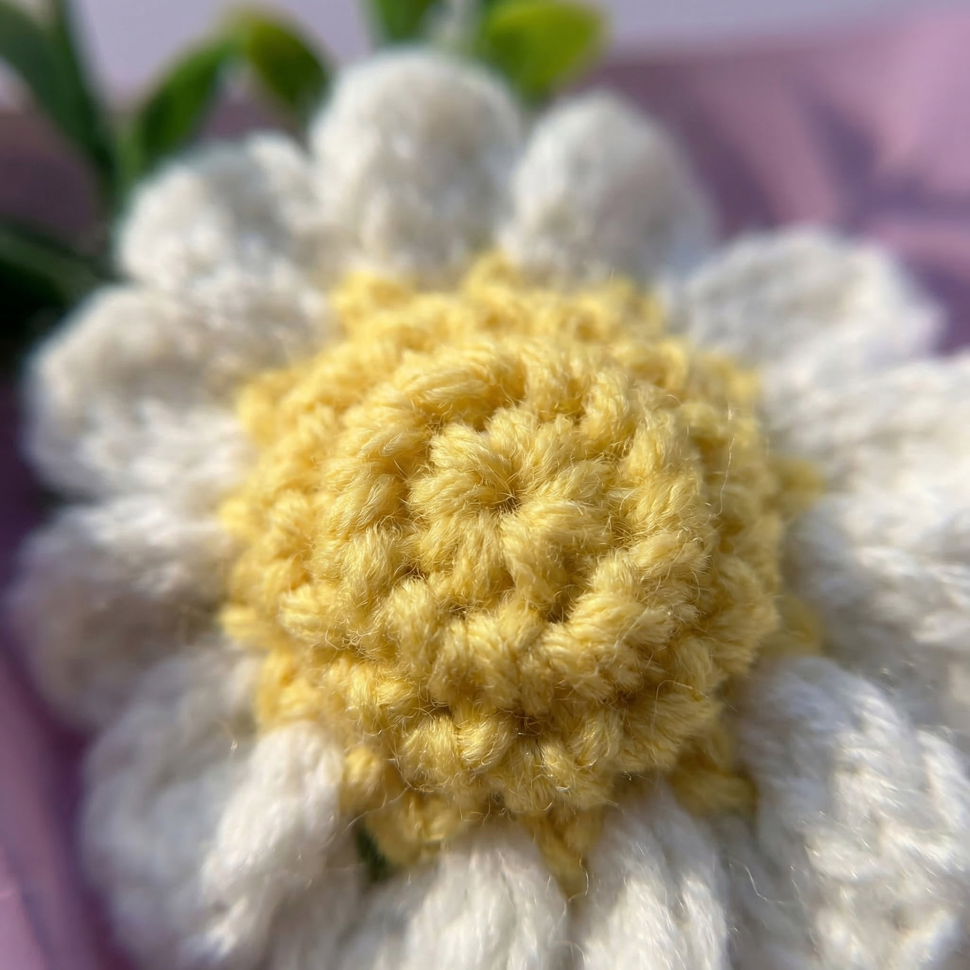 Unique Bargains 4Pcs Handmade Crochet Potted Flowers Knitted Bouquet Purple 5.9in