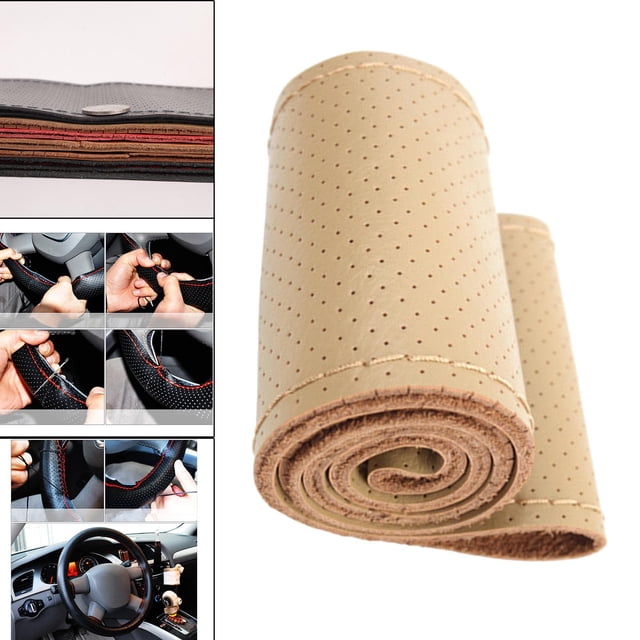 Funda de material cuero Yotijar cubierta para el volante 38cm Confort Universal transpirable antideslizante