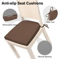 thumbnail image 5 of Shinnwa Chair Cushions for Kitchen Chairs Set of 4 Dining Chair Pads with Ties U Shaped Non Slip Back Removable Cover 16" x 16.5" Brown, 5 of 7