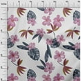 thumbnail image 2 of oneOone Viscose Jersey Light Pink Fabric Floral & Leaves Tropical Craft Projects Decor Fabric Printed By The Yard 60 Inch Wide, 2 of 5