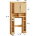 thumbnail image 2 of Vabches Rattan Over-The-Toilet Storage Cabinet with Toilet Paper Holder Above Toilet Organizer with Rattan Doors, Toilet Shelf for Restroom, Bathroom, Laundry, 2 of 7