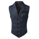 thumbnail image 1 of Chaleco de traje de estilo corte de hombre: chaqueta sin mangas de poliéster, color liso, ocio de moda, tallas S-XXXL para trabajo/fiesta, 1 of 7