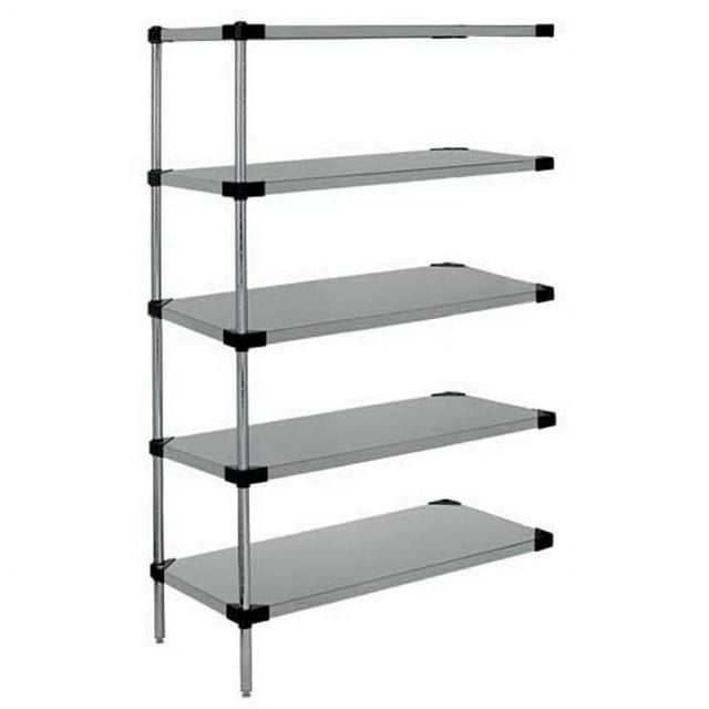 Trousse d'Extension à 5 Tablettes Pleines en Acier Inoxydable - 18 x 42 x 86 Po