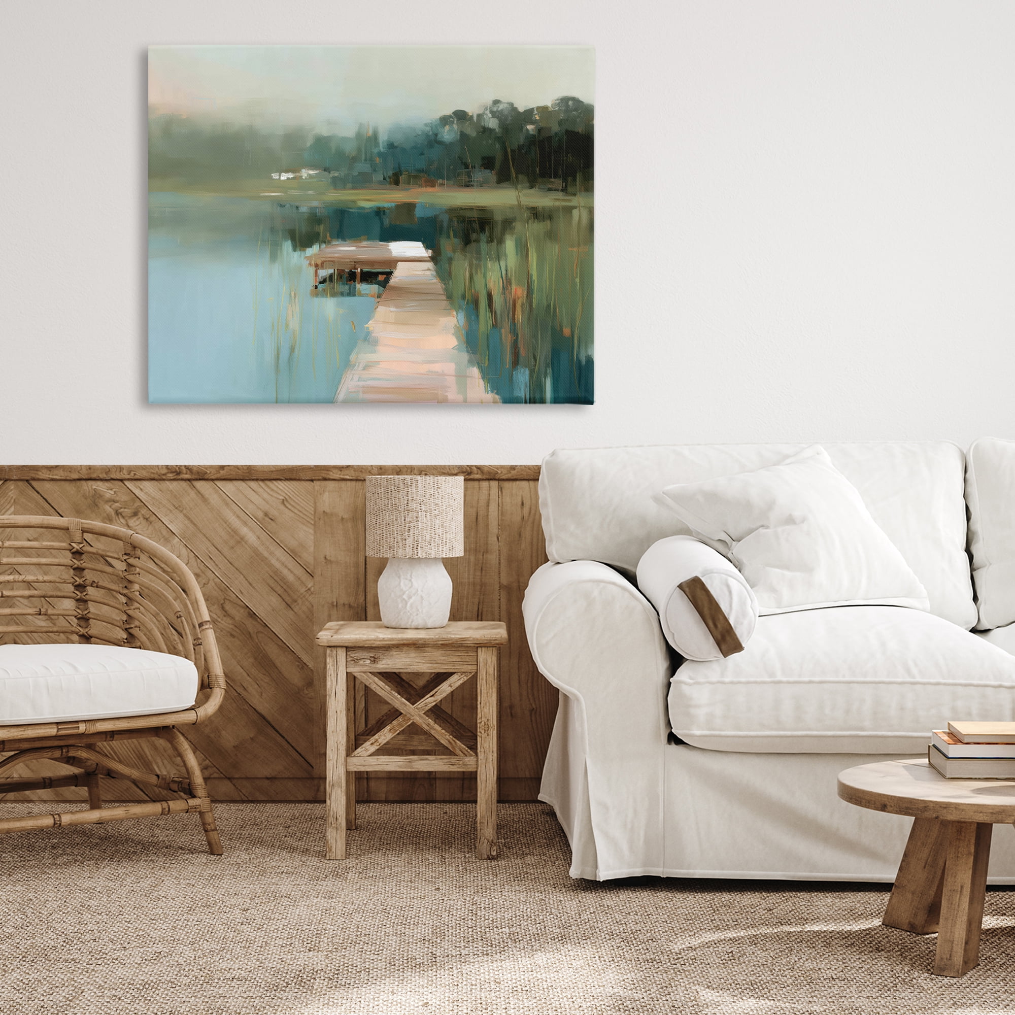 Stupell Industries Marsh Pier Abstraction Canvas Wall Art, design by Kim Curinga