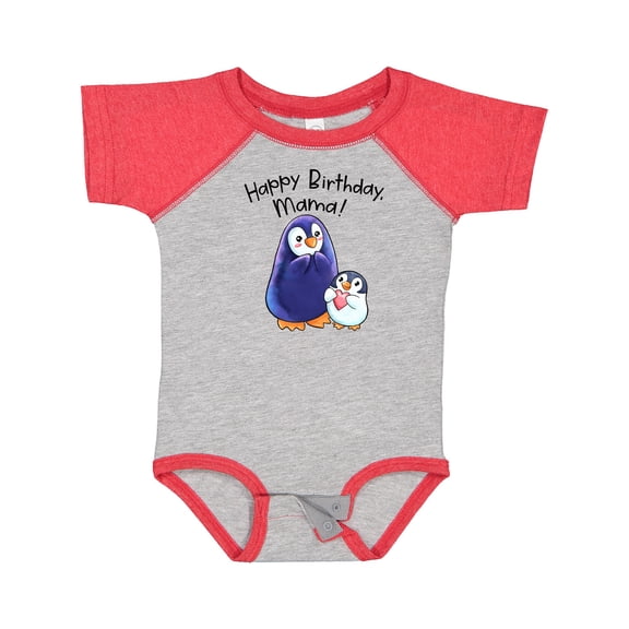 Inktastic Happy Birthday, Mama Cute Penguins Boys or Girls Baby Bodysuit