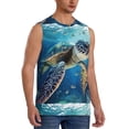 thumbnail image 2 of Fotbe Watercolor Turtle Men's Camiseta sin Mangas Estampada para Hombres, Playera Casual para Gimnasio, Entrenamiento, Playa-X-Large, 2 of 7